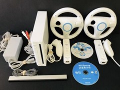 Nintendo Wii Console Mario Kart/Wii Sports Bundle, System, Wheels 2 Controllers!