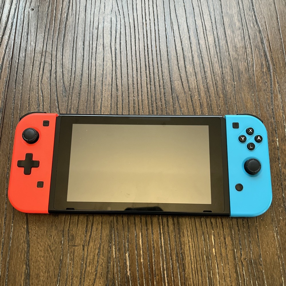 Nintendo Switch HAC-001 Console Neon Red Blue Joy-Cons Tested No Dock/Charger