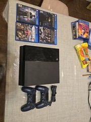 PS4 Console Bundle with 2 Blue DualShock 4 Controllers + 5 Game – Tested Working