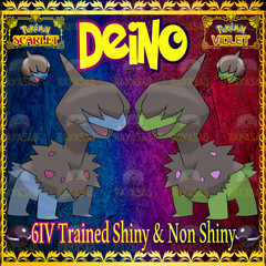 Pokemon Scarlet & Violet Deino 6IV Trained 🌟Shiny🌟 & Non Shiny Best Stats Home