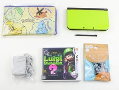 New Nintendo 3DS XL LL Console Lime Black Excellent / Region Free